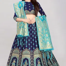 Self Design Semi Stitched Lehenga Choli-image-124