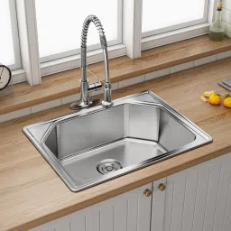 Hexagon Sound Proof Single Bowl Matte Finish Handmade 24X18X10 Kitchen Sink With Waste Coupling Vessel Sink-image-54