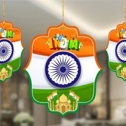 Independence Day and Republic Day India Flag Printed Decoration Hanging 10 Pcs Paper Cut-outs-image-36