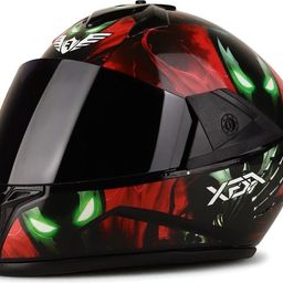 Fighter Alien HD Graphics with Anti UV PC Visor ABS Material Unisex (MM-1) Motorbike Helmet-image-85