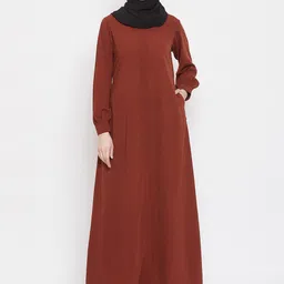 NABIA High Neck Front Open Cuffed Sleeves Abaya Burqa-picture-27