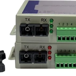 RAMEX 2x Universal RS485/232/422 Serial Data Fiber Media Converter 20KM 1 Ports 1000 Mbps Network Switch-8