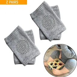 Cotton Soft Breathable Comfortable, Infant Anti-Slip Elbow And Knee Pads Grey Baby Knee Pads-image-47