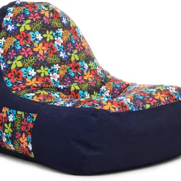 XXL Urban Design Denim Canvas Floral Printed Bean Bag Chair With Bean Filling-picture-15