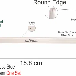 smart shophar SHA40SB-FTYS-06SLADJ-S1 F Type Adjustable Square Glass Shelf Bracket, (1 Set) 6 Inches (6 to 12 mm) Shelf Bracket image 5