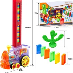 pulsbery Domino Funny Train Choochoo Filling Dominoes in The Rails (Multicolor) image 2