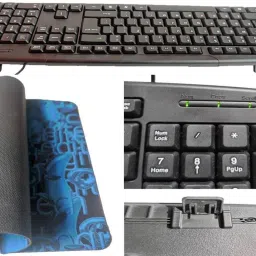 ANJO Wired Keyboard-Wired Mouse-Pad-USB Hub 3.0-Cleaner-OTG C&Micro-Ext Cable-LED Combo Set image 2