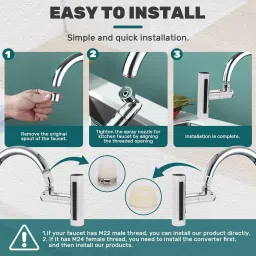 huex 4-in-1 360° Rotatable Faucet Spray Head Extender with 4 Adjustment Mode Faucet Shank image 4