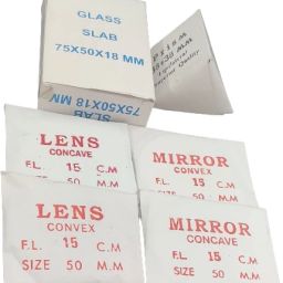 Optics Activity Set- Different Lenses and Mirrors 50mm, Prism and Glass Slab-26