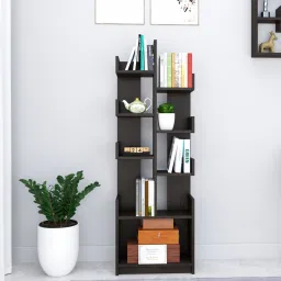 Wooden Multipurpose Book Storage Display Organizer Rack with Solid Engineered Wood Open Book Shelf-image-50