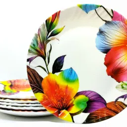 (SIZE-6.3"INCH) SATRANGI Plate Saucers, Servicing Cookies, Snacks, Fruits,Coffee Quarter Plate-image-23