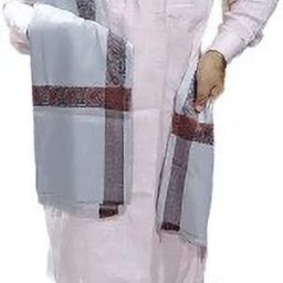 KASHMIR HANDLOOM Wool Solid, Woven Men Shawl-image-1