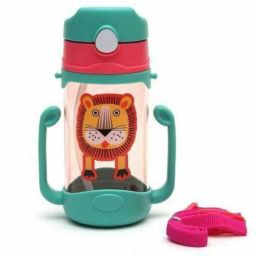 Straw Toddlers Kids Flip Top Water Bottle with Handle & Strap Non Toxic BPA Free-image-91