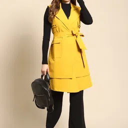 woowzerz PU Solid Coat For Women-picture-14