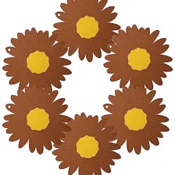 Sunflower Shape Anti-Skid Heat Resistant Tableware Mat/Coaster 19 Cm, Brown Trivet-17