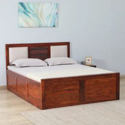 woodsworth from pepperfry Richmond Sheesham Wood Queen Size Bed In Honey Oak Finish With Box Storage-picture-44