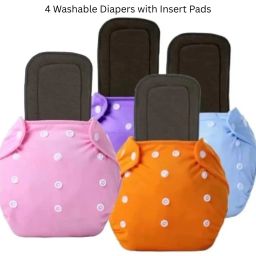 Reusable and Washable Cotton Cloth Baby Diapers with Insert Pads-28