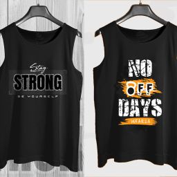 Pack of 2 Men's Cotton Vest Black and Yellow Stylish Tranding Printed Vest / Ganji / sando Men Vest-image-16