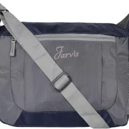 Men & Women Grey, Blue Messenger Bag-image-3
