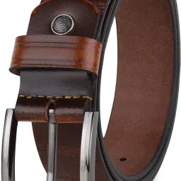 Men Formal Brown Genuine Leather Belt-image-93