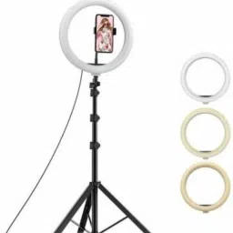 JAMMY ZONES Portable 10" Ring LED Light With 3 Brightness Mode Flash STAND TRIPOD 7ft J3 Ring Flash-image-10