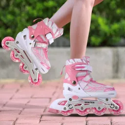 INLINE PINK SKATERS FOR GIRLS UK SIZE 6-9 ADJUSTABLE PINK SKATERS In-line Skates - Size 6-9 UK-picture-21