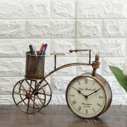 craft tree Cycle Gold Metal Table Clock-picture-32