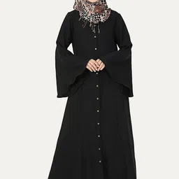 MOMIN LIBAS Women Black Solid Abaya-image-79