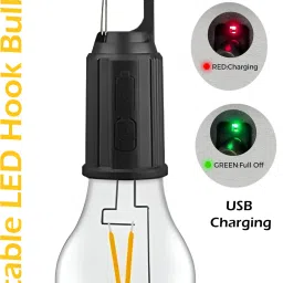 T01 (CAMPING LED LAMP) 3 Light Modes, Retro Design with Type C USB Charging 3 hrs Bulb Emergency Light-13