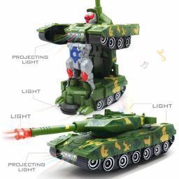 Deformation Combat Electronic Robot Car Tank Deformation Robot Toy with Light, Music and Bump Function (Tank Robot) Toys for Boys/Toddlers/Kids-14