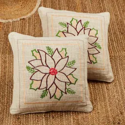 jutie pie Beige Cotton Woven 16x16 inches Cushion Cover-picture-37