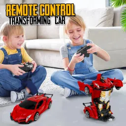 fiddlerz Remote Control Transforming Robot Car Toy with 360° Rotation & Rechargeable Car image 2
