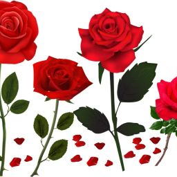 27 cm Beautiful ROSE Flowers Self Adhesive Sticker-image-19