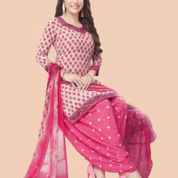 Unstitched Crepe Kurta & Churidar Material Printed-image-7