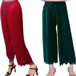 Women Relaxed Multicolor Lycra Blend Trousers-image-20