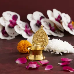 Pure Brass Kamakshi Devi Diya | Deepam for Pooja | Kamakshi Deepam Brass Table Diya-image-77