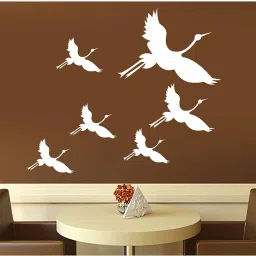 for Home Wall Decoration Suitable for Room Decor and Craft (16 x 24-IN) KHSNT182 Flying Crane Bird Wall Design Stencils (Size: 16" X 24") Beautiful Wall Stencil-image-4