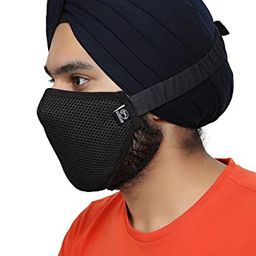BISMAADH Turban Friendly Adjustable Sticky Strings 5 Layers Anti-Pollution Breathable Dust Cloth Face Mask For Men image 1
