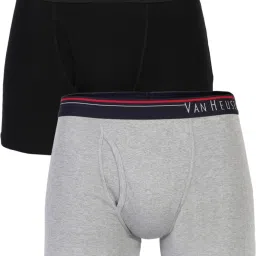 Men Black Pack of 2 Solid Antibacterial Colour Fresh Boxer Briefs Solid Men Trunk-picture-1