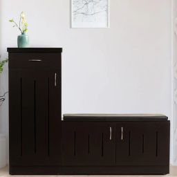solace craft Tapal Shoe Rack with Seating in Wenge Matte Finish-picture-14