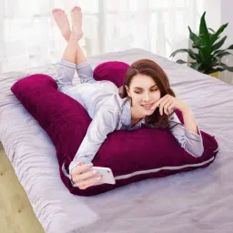 U SHAPE PREGNANCY PILLOW Polyester Fibre Solid Pregnancy Pillow Pack of 1-image-19