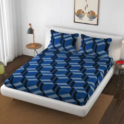 180 TC Cotton Double Geometric Flat Bedsheet-image-23