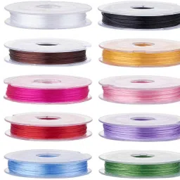 10Rolls Mixed Color Crystal Elastic Strong Stretchy Beading Thread String 0.8mm multicolor Sequins-image-57
