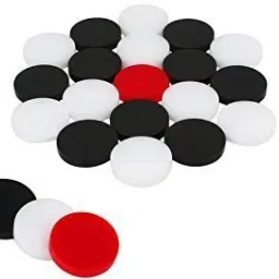 Transparent Plastic Carrom Coins - Pack of 24 with Free 1 Striker and Powder Carrom Pawns-image-13