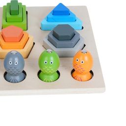 Wooden Six Geometric Shape Sorter and Magnetic stacking Toys For Kids-image-12