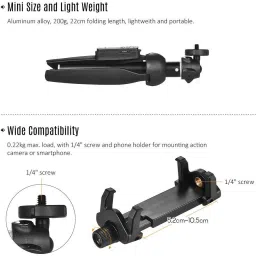 Smiledrive Sturdy Extendable Selfie Stick Tripod Monopod Stand with Bluetooth Remote Clicker for Smart Phones & Action Cameras Monopod Kit image 4