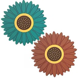 Silicone Mat for Hot & Cold Pot - Cute Sunflower Shaped Table mat Waterproof & Heat Resistant up To 300°F, Protect Your Furniture from Damage,Random Trivet-4