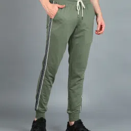 Men Solid Dark Green Track Pants-image-93