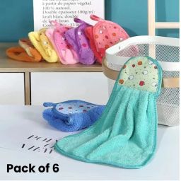 Microfibre Wash Basin Towel and Kitchen Napkins(Set of 6) Multicolor Cloth Napkins-image-64