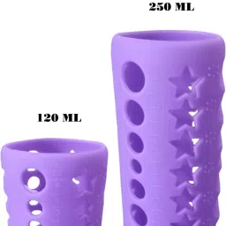 Baby Feeding Bottle Silicone Warmer Cover/Sleeve Holder/Insulated Protection for Newborns/Infants/Babies (Pack of 2) (Purple, 120 & 240 ML)-image-17